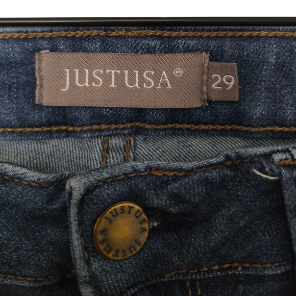 Just USA Distressed Blue Skinny Jeans Size 29 - Picture 3 of 5